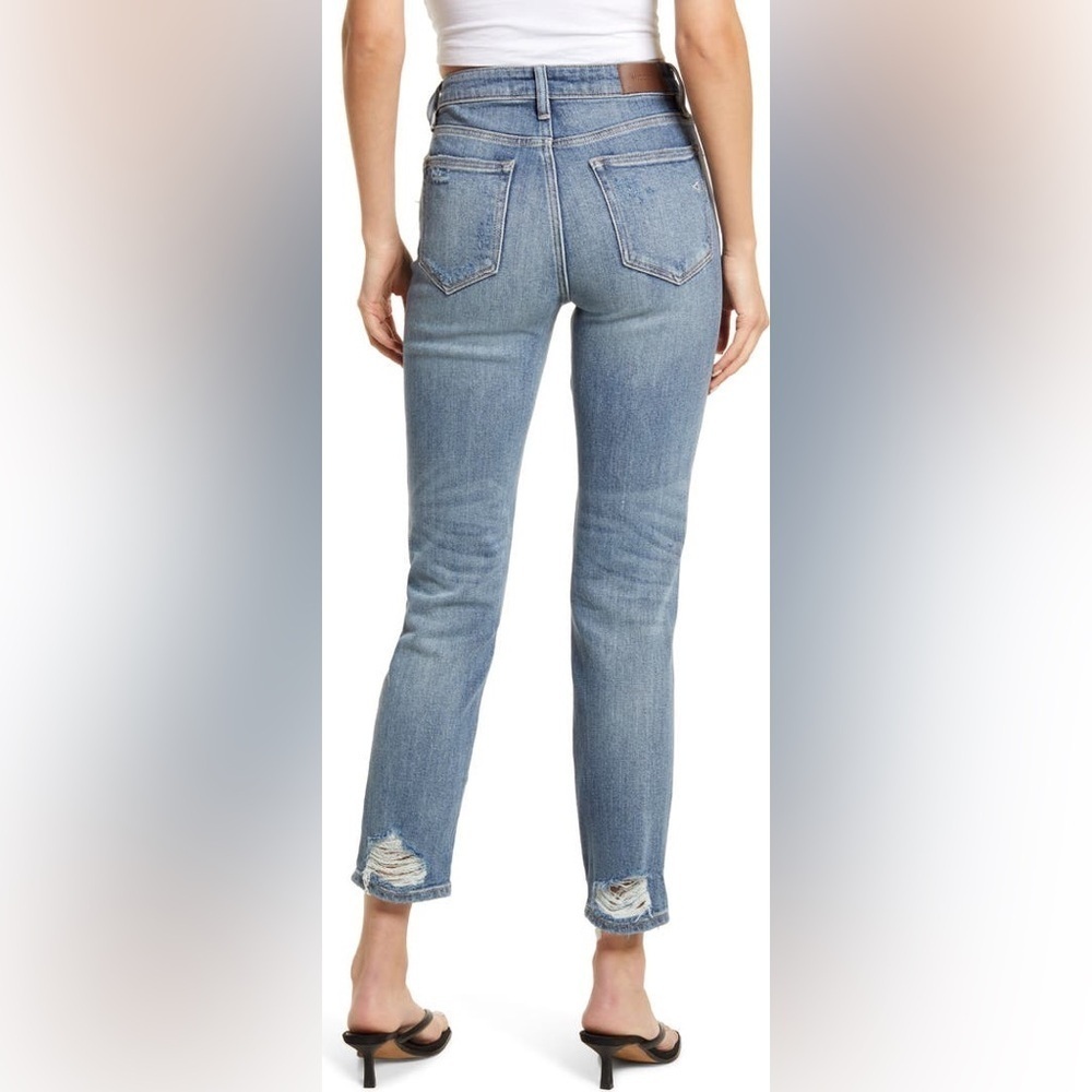 HIDDEN Distressed Flattering High Waist Ankle Straight Leg Faded Wash Jeans 24 - Picture 3 of 12
